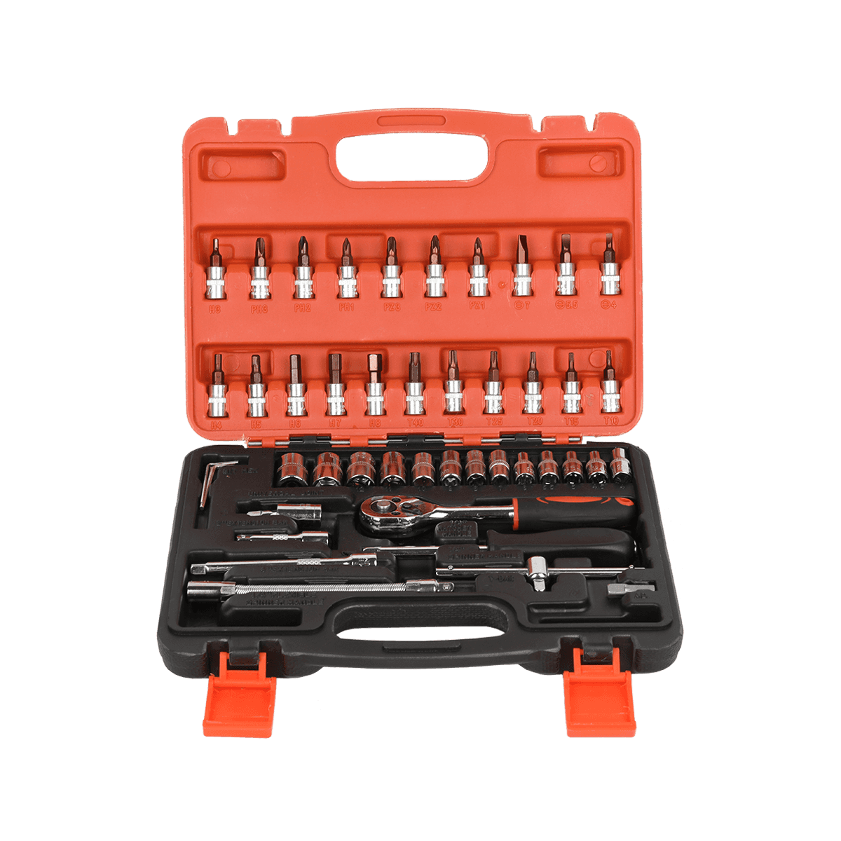 46pcs 1/4' dr Crv Steel Metric Car Repairing Toolbox Socket Rench Tools with Ratchet Handle সেট